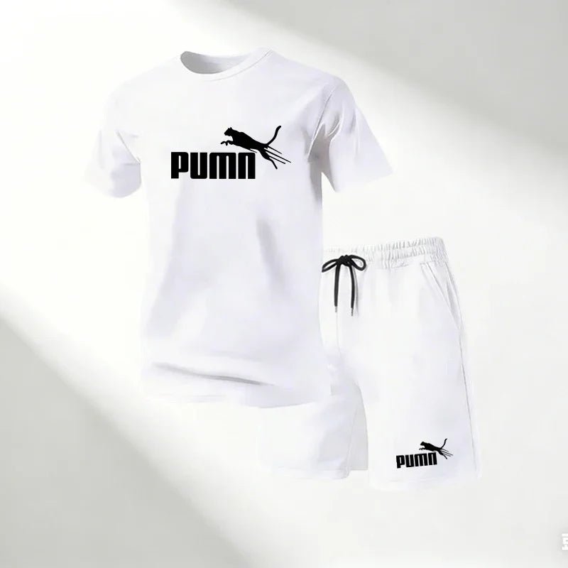 Hot Sale 2026 Men's T-Shirts Sets O-Neck Short Sleeve+Sports Shorts Quick Dry Casual Street Fashion Home Outdoor Running 2 Piece - Desert aura
