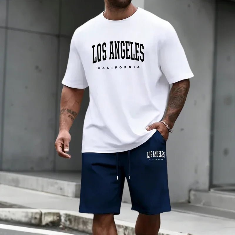 Men's Tracksuit Short Sleeve Top and Knee Length Shorts 2026 Summer Daily Casual Fashion T-shirt Outfits Home Outdoor Sportswear - Desert aura