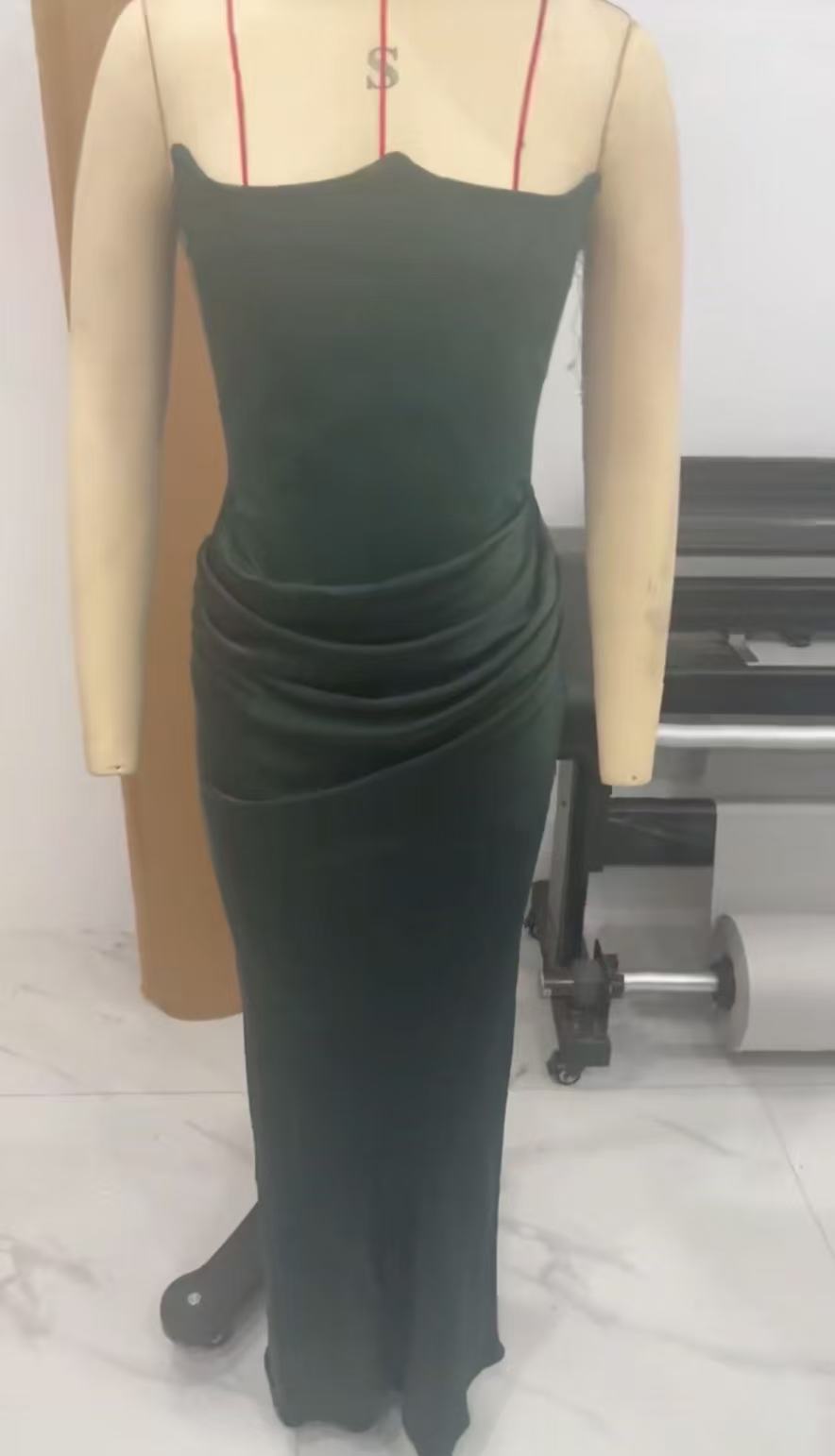 One Shoulder Pleated Bodysuit Dress - Desert aura