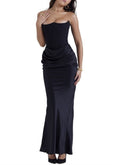 One Shoulder Pleated Bodysuit Dress - Desert aura