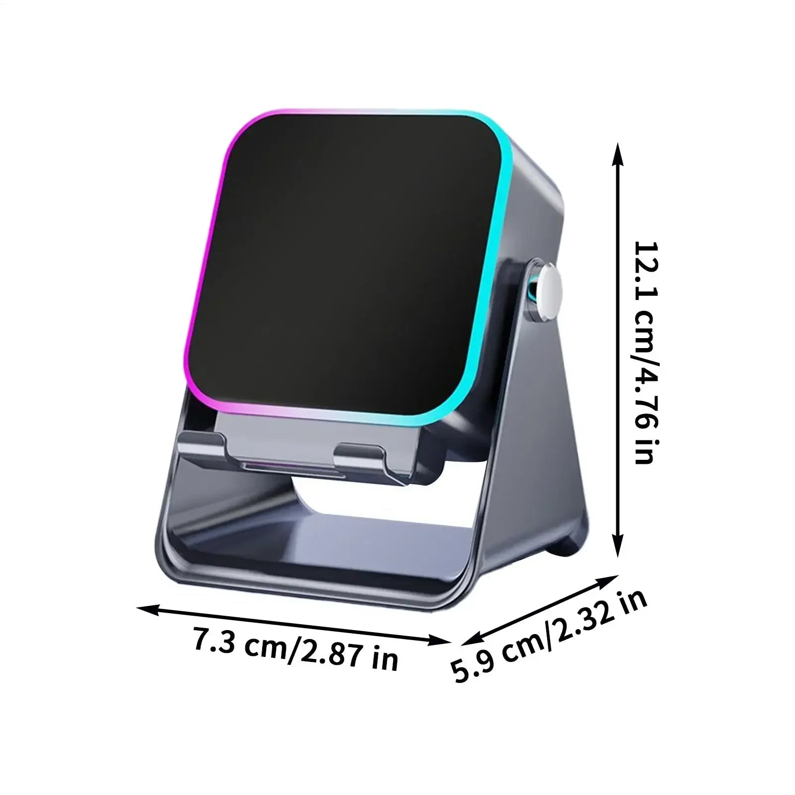 Phone Stand with Speaker Foldable Smartphone Bracket with Light 10W Phone Holder Wireless Charger Speaker for Home Office Travel - Desert aura