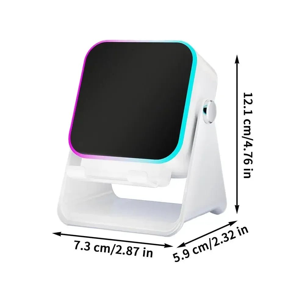 Phone Stand with Speaker Foldable Smartphone Bracket with Light 10W Phone Holder Wireless Charger Speaker for Home Office Travel - Desert aura