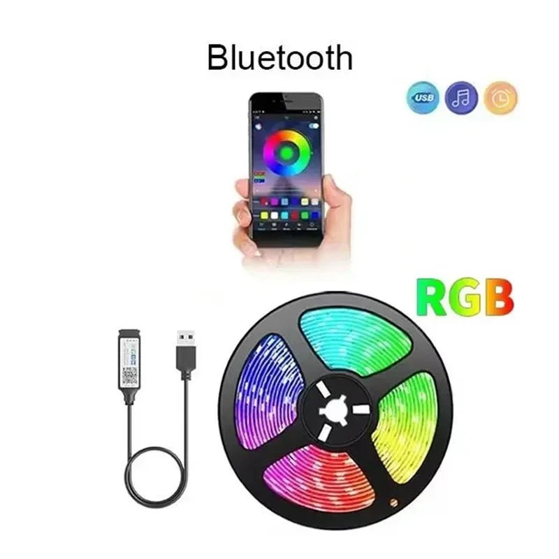 Smart RGB LED Gaming Light Strip USB Christmas Lights Music Sync Flexible Tape APP Remote Control for Gaming Room TV Backlight - Desert aura