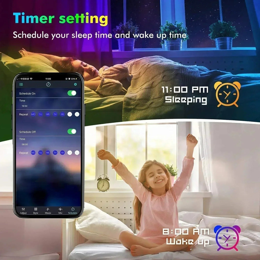 Smart RGB LED Gaming Light Strip USB Christmas Lights Music Sync Flexible Tape APP Remote Control for Gaming Room TV Backlight - Desert aura