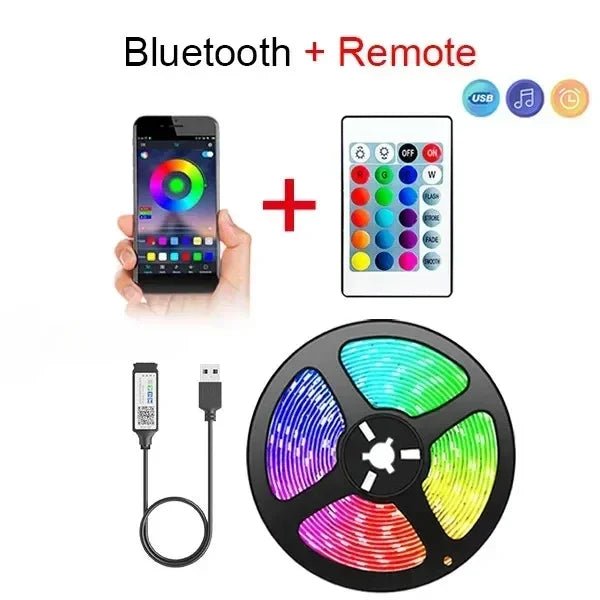 Smart RGB LED Gaming Light Strip USB Christmas Lights Music Sync Flexible Tape APP Remote Control for Gaming Room TV Backlight - Desert aura