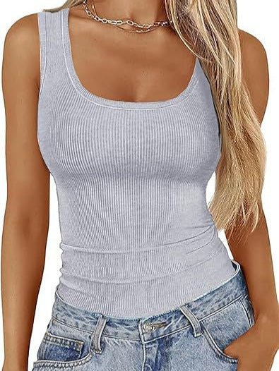 Womens Ribbed Sleeveless Tank Top - Desert aura