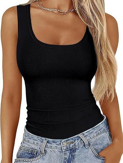 Womens Ribbed Sleeveless Tank Top - Desert aura